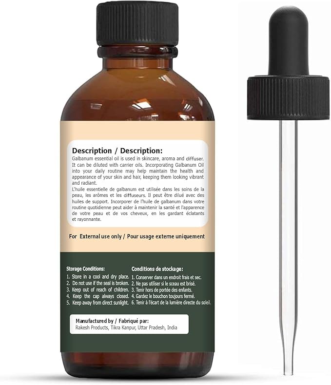 Galbanum (Tetrapleura Tetraptera) Oil | Pure & Natural Essential Oil for Skincare, Aroma and Diffusers- 30ml/1.01fl oz
