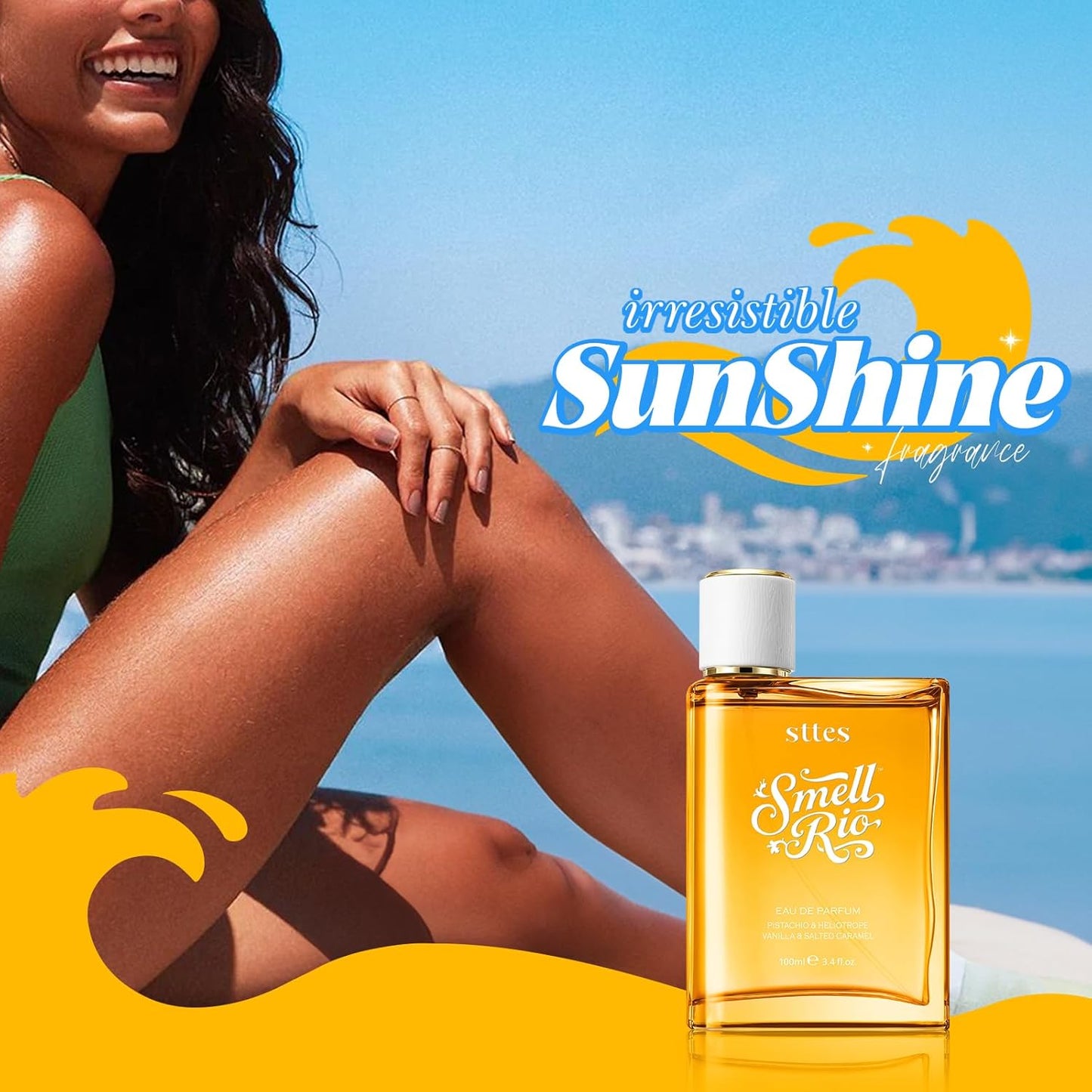 Sttes Perfume 02# (Original 602 Irresistible Sunshine)– Long-Lasting Hair Perfume for Women with Vanilla, Salted Caramel & Gourmet Notes – Sweet Scentual Fragrance Eau de Parfum 100ml (3.4 fl oz)