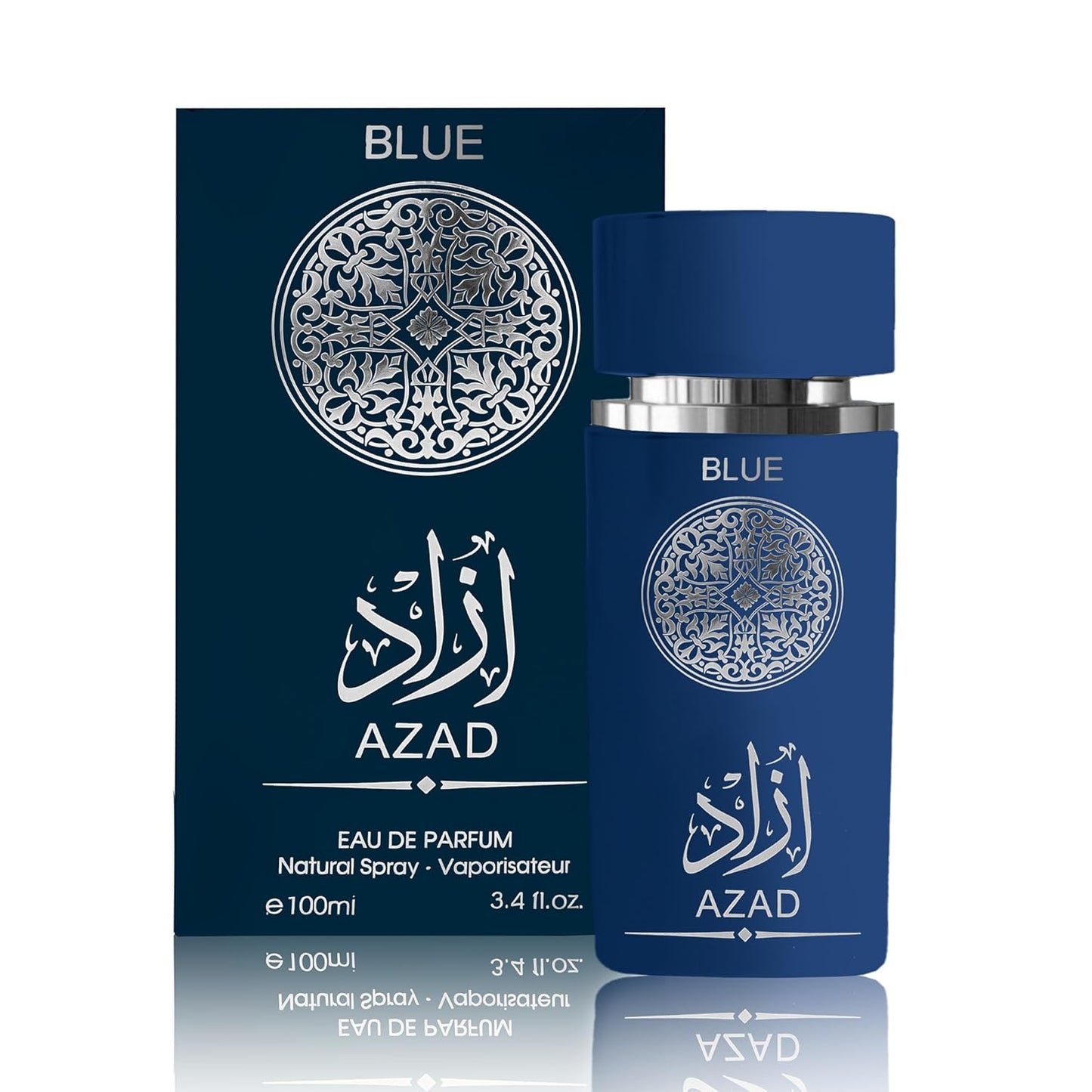 Cologne for Men AZAD Blue 3.4 Fl Oz Eau de Toilette Spray Noted with Fresh, Spicy, Vanilla, Coconut Fragrance Men's Perfume for Daily Use