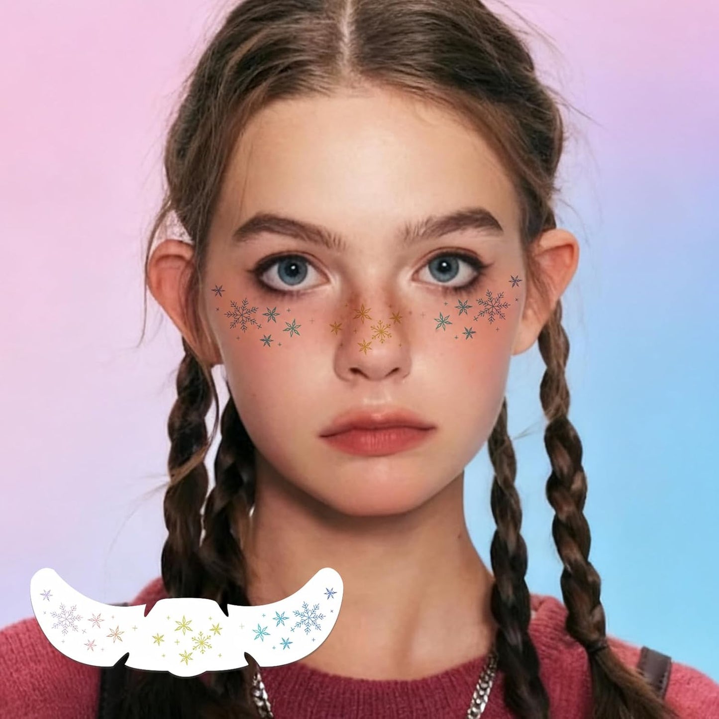 Temporary Tattoos Adult: Glitter Freckles & Star Face | Body Glitters with Face Glitter for Women Girls - Country Concerts Festival Rave Accessories (snowflakes)