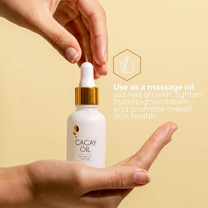 Cacay Pure Anti-Aging Oil – Natural Retinol Cacay Oil for Face, Hair, and Body | Organic Vitamin E Oil for Lip & Cuticle Care | Organic Face & Skin Oil Therapy (Cacay Oil + Spa Headband)