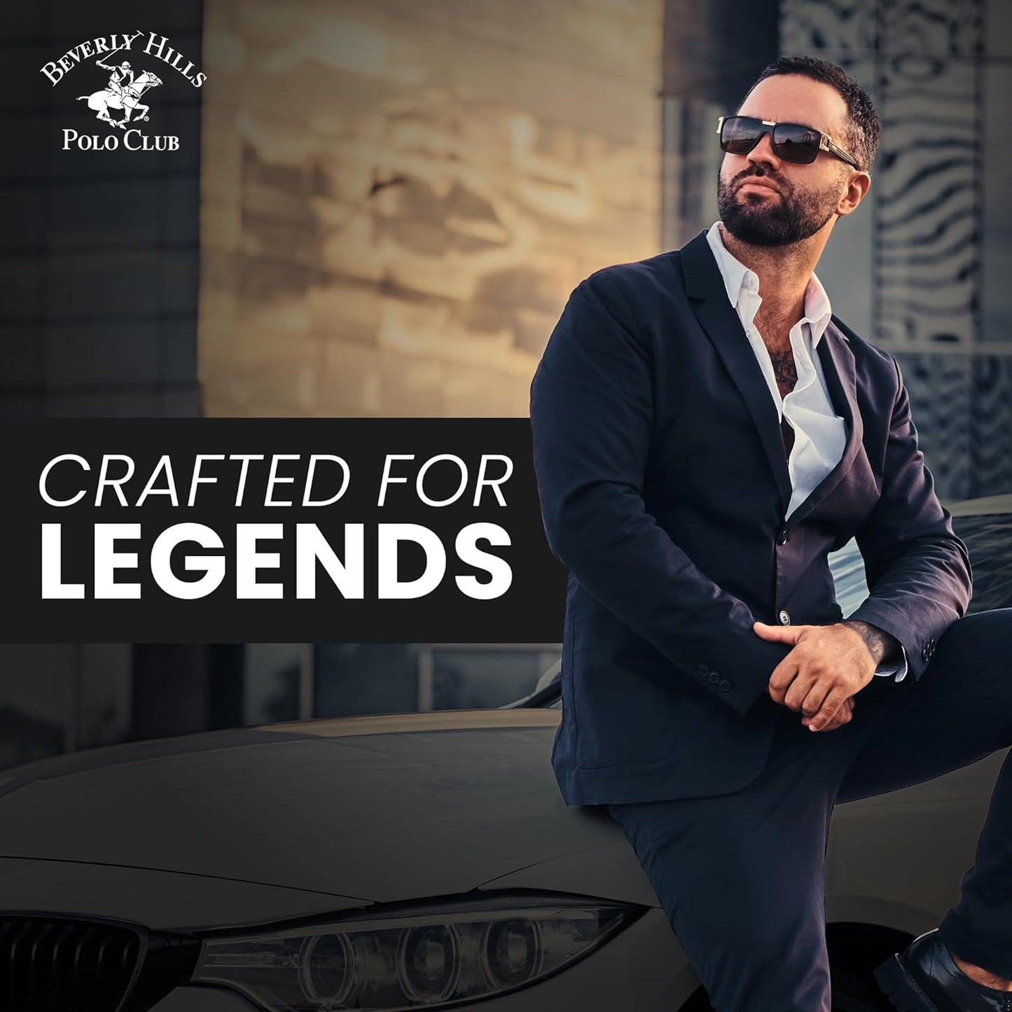 Beverly Hills Polo Club Men's 4-Cologne Gift Set | Diverse Scents & Deluxe Tin Box | Premium Eau de Toilette Collection for Him | Perfect Travel & Discovery Set