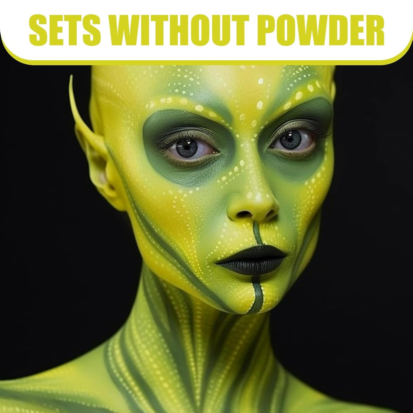 BOBISUKA Ogre Green Face Body Paint, Water Based Face Painting for Art Theater Halloween Party Cosplay Clown SFX Makeup for Women Adults, Non-Toxic Washable