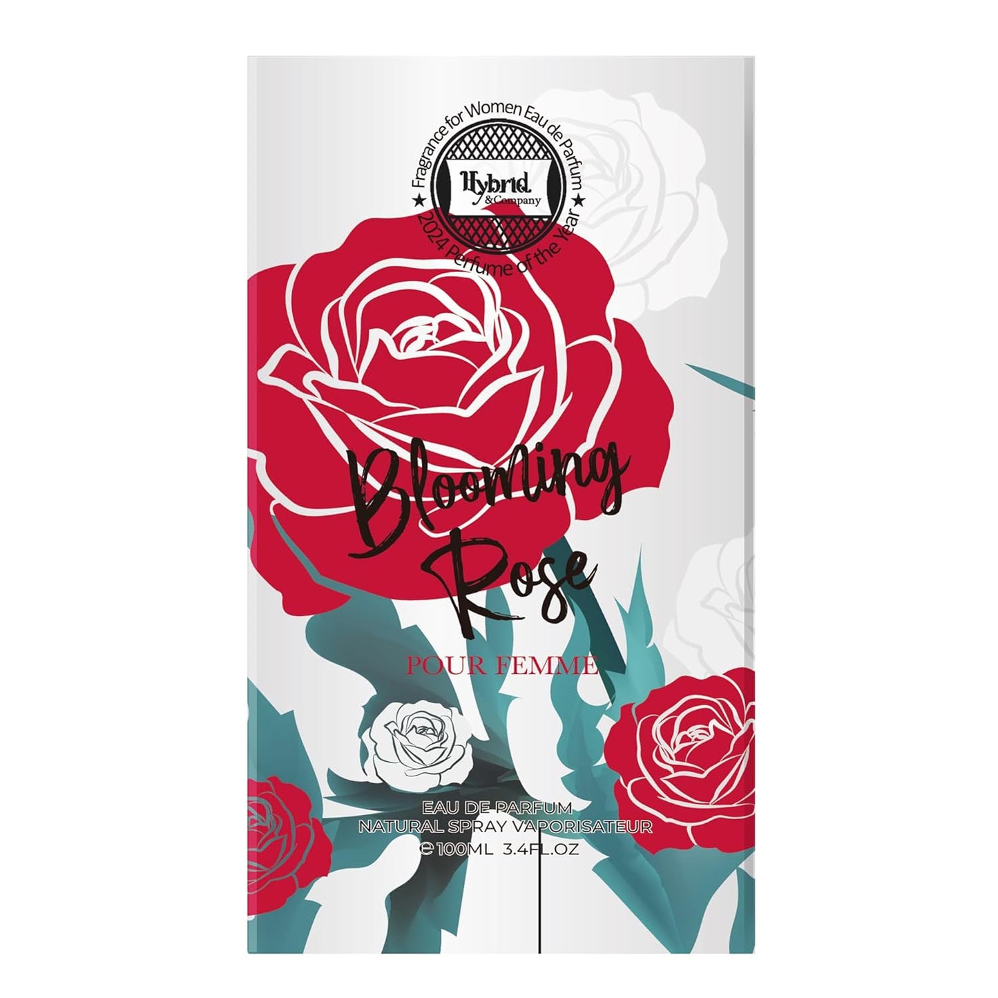 Hybrid & Company Women Blooming Rose Pour Femme Eau De Parfum Vaporisateur Natural Spray 3.4 Fl Oz