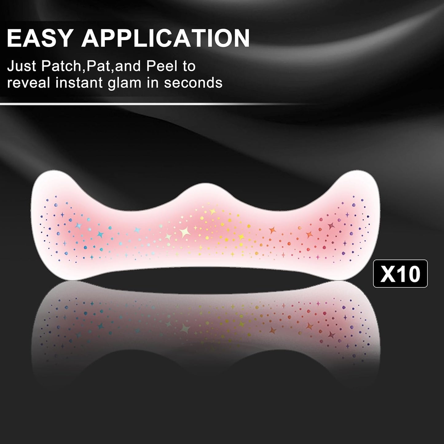 10 Pcs Holographic Multichrome Glitter Freckles Face Tattoos, 2-in-1 Rose-pink Blush and Holographic Laser Temporary Tattoos, Waterproof and Long-lasting Face Makeup Tattoos for Women and Girls