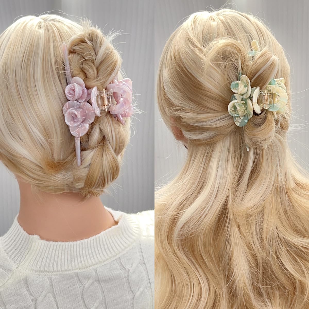 Premium Acetate Hair Clip for Women - Elegant Plant-Based Hair Claw with Secure Hold, Gentle on Hair (A-Grape Purple, 5.1 * 2.3 * 2.1inch)