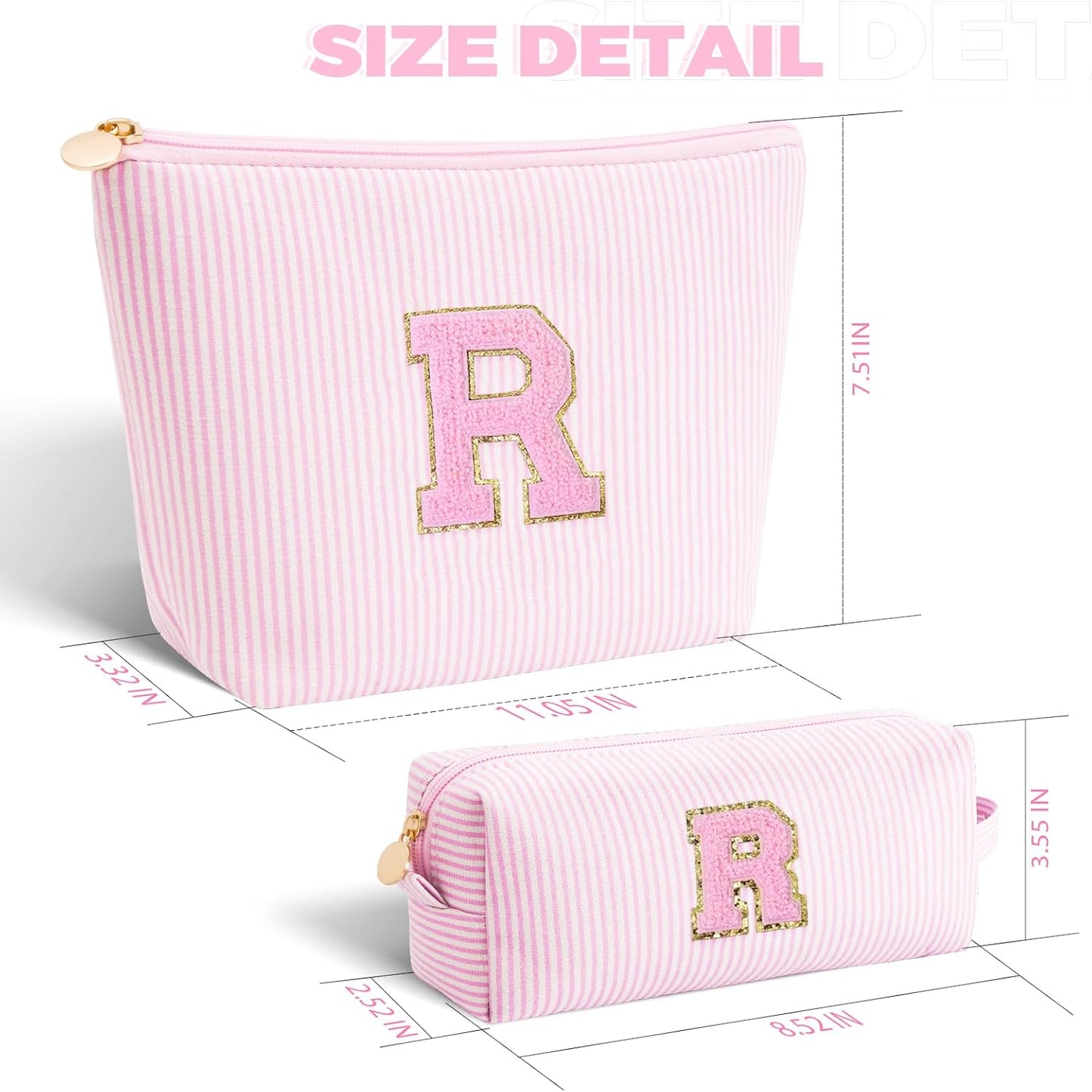 Personalized Anniversary Wife's Birthday Gifts,Mothers Day Gifts for Women,Wife Gifts from Husband,Cool Birthday Gifts for Wife,Makeup Bag Set Cosmetic Bag for Teen Girls - Pink,R