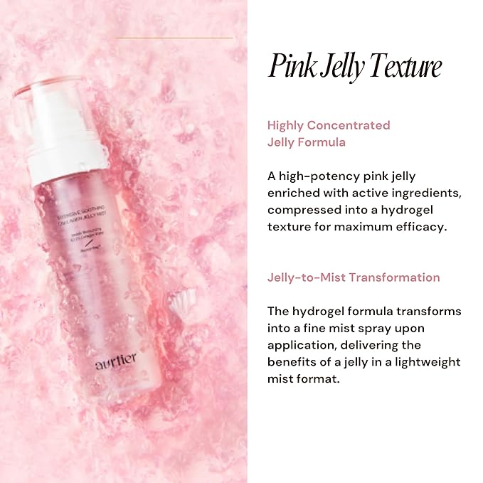 Intensive Hydrating Jelly Mist, Infused with 82.2% Collagen Water, hyaluronic acid, Vegan, Deep Moisturizing, Soothing, Firmness, Glow for All Skin Types (100ml / 3.30 fl oz.)