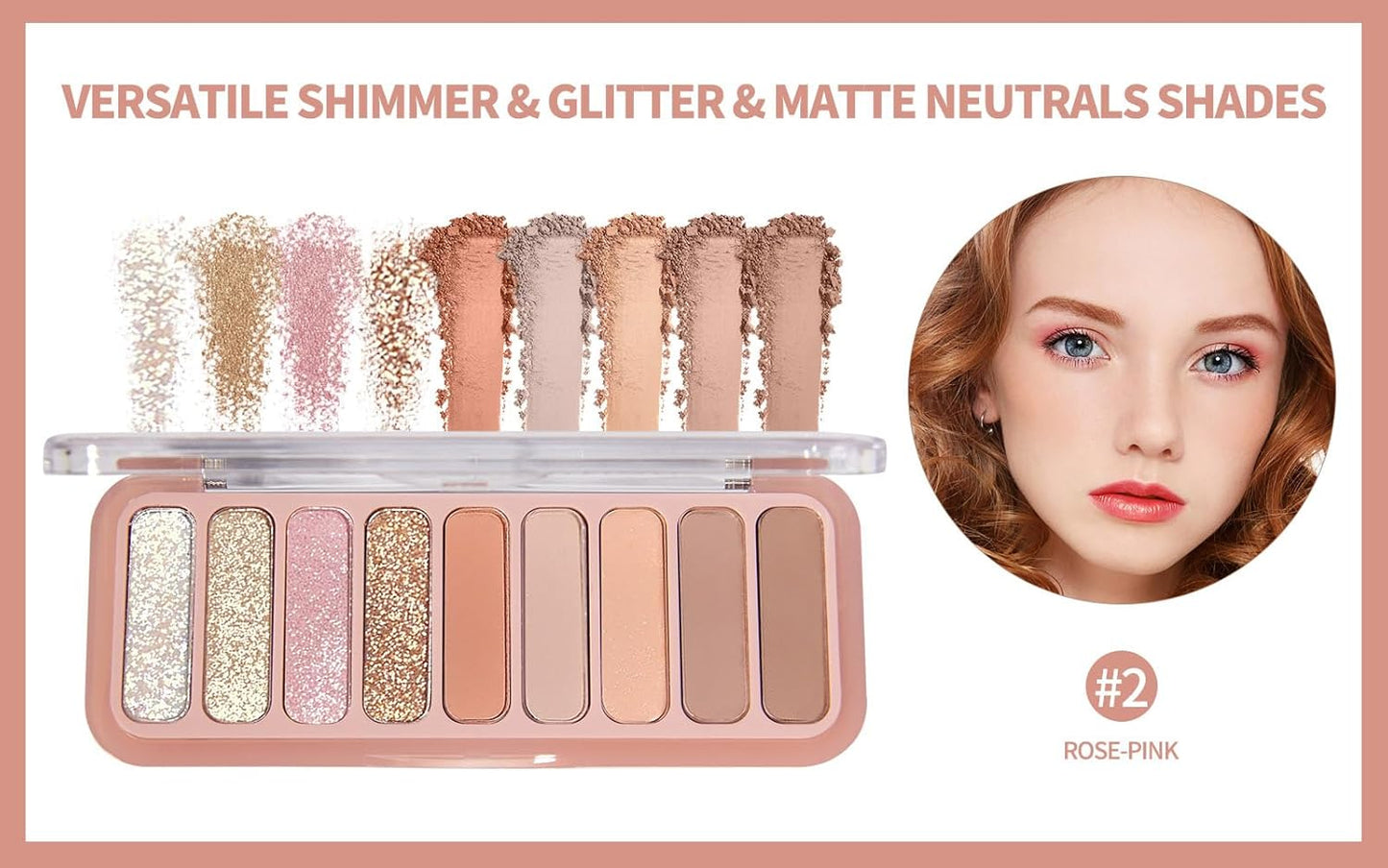 Mini Eyeshadow Palette，9 Colors Neutral Nude Matte Shimmer Glitter Eye Shadow Pallet High Pigmented Ultra-Blendable Naturing-Looking Waterproof Long Lasting Makeup Palette