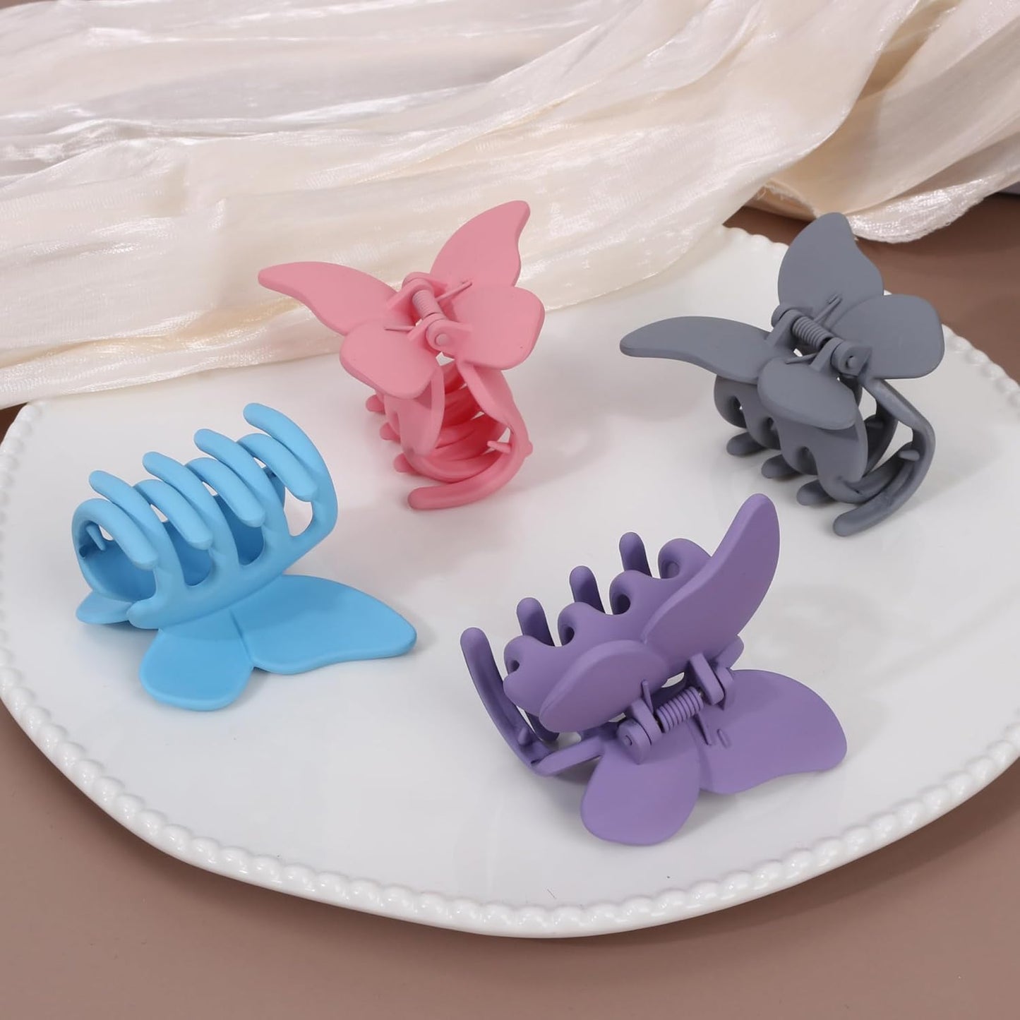 Butterfly Hair Accessories Claw Clips for Women Matte claw clips for Thick or Thin Hair. Matte 4pcs