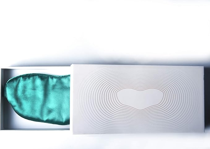 Silk Heated Sleep Eye Mask for Dry Eyes - Stye Treatment Graphene Eye Patches Hot Compress for Eyes, Relieves Dark Circles and Under-Eye Puffiness Belpharitis, Breathable eyeshade for Women Green