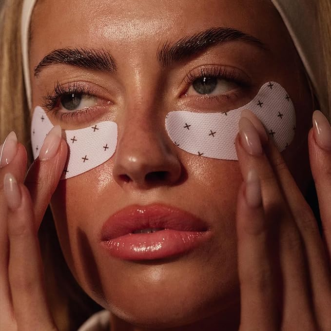 '+ Lux Unfiltered Cooling Under Eye Patches - Anti-Slip Caffeine Inflused Korean Eye Mask - Reduces Puffiness, Brightens, & Hydrates Skin - Fragrance Free, Vegan, & Cruelty Free - 10 Count