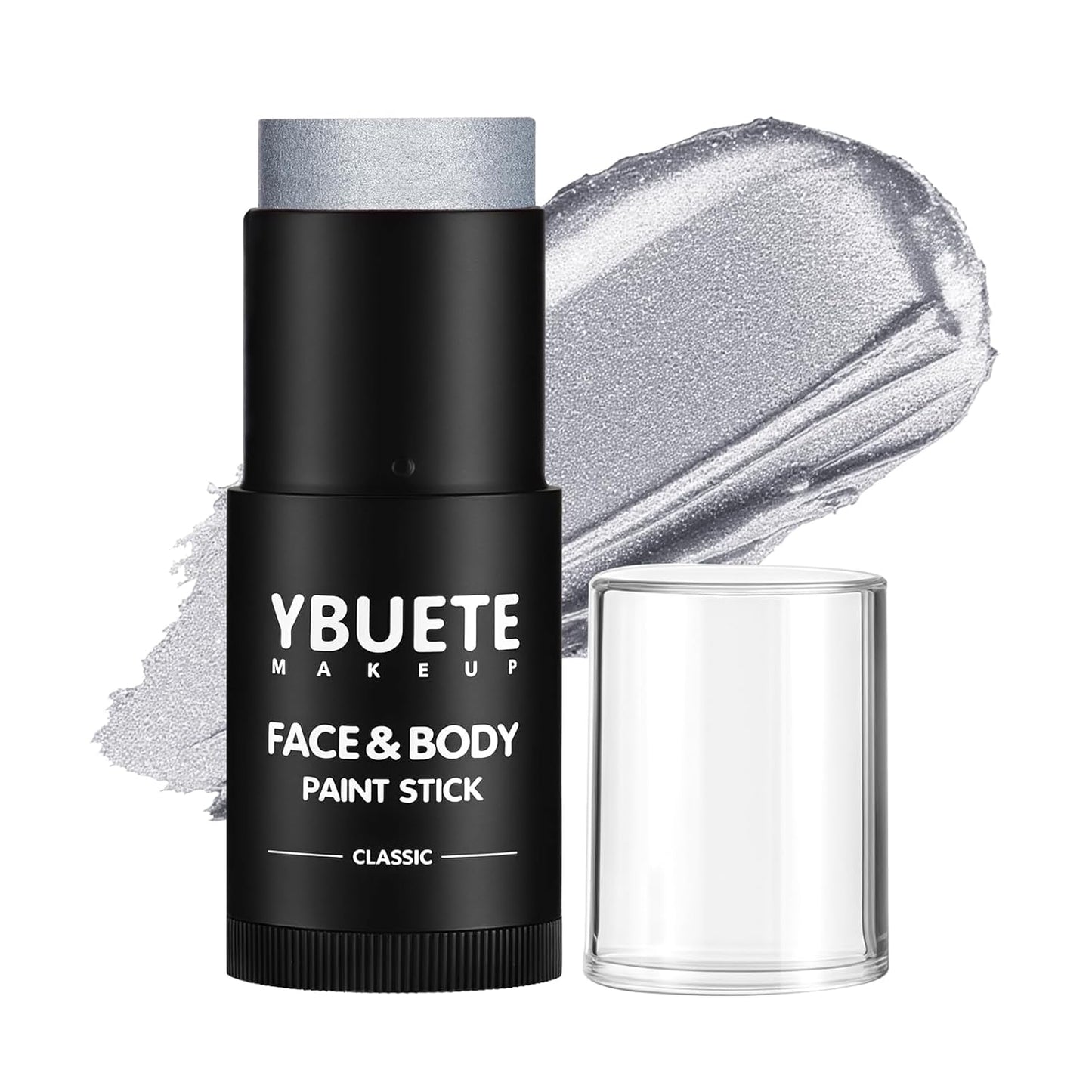 Silver Face Body Painting Stick, Professional Silver Full-coverage Cream Face Paint for Halloween SFX Cosplay Makeup, Washable Eye Body Stick for Adult Costume Party