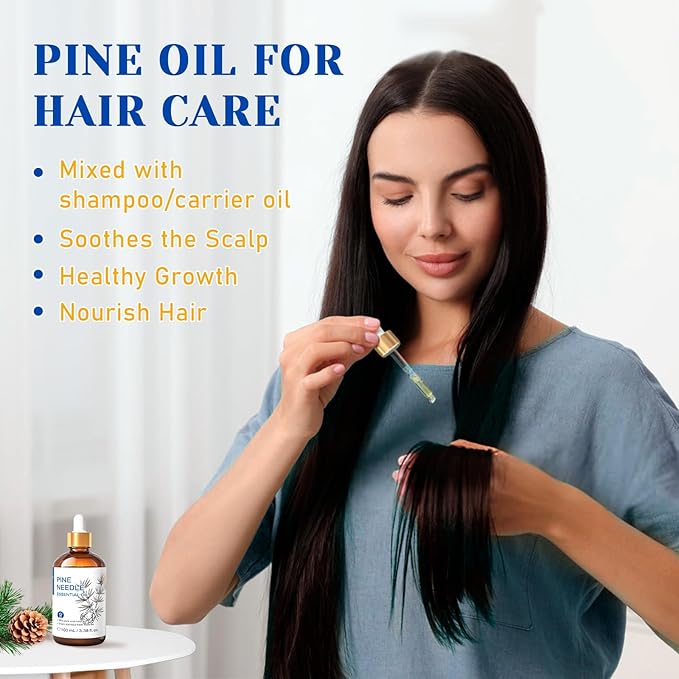 HIQILI 100ML Pine Essential Oil,100% Pure Natural Premium Quality, for Diffuser Skin Candle Making - 3.38 Fl Oz