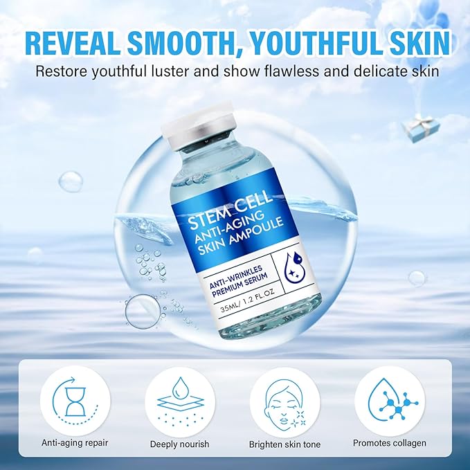 Stem Cell Anti-Aging Serum - Firm, Hydrate, and Renew Your Skin for a Youthful Glow,Strengthens and Moisturises Skin, Micro needling Serum Use with and without Micro Needling