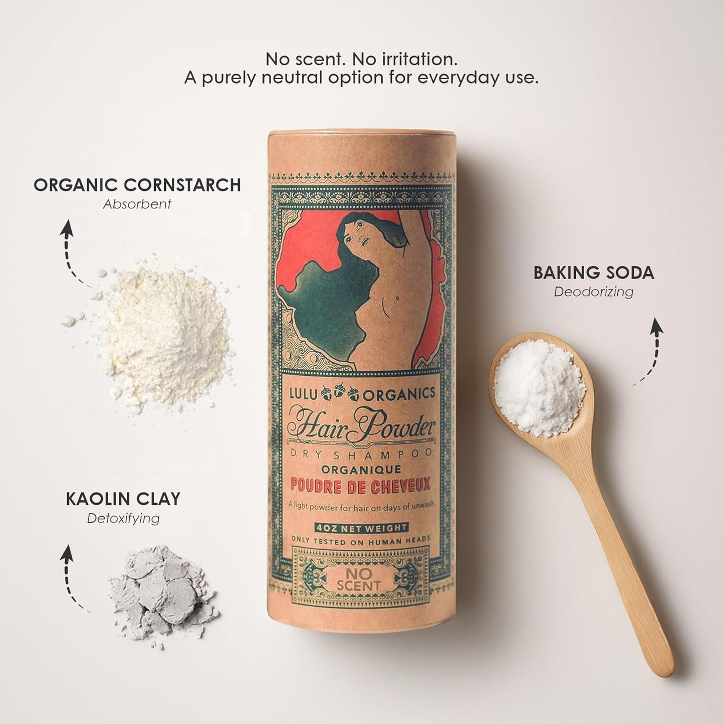 Non-aerosol Dry Shampoo Powder for Dark, Blonde and Oily Hair, All Natural Shampoo Body Powder for Women and Men, Paraben & Talc free No White Cast Synthetic Fragrance, Unscented - 4oz