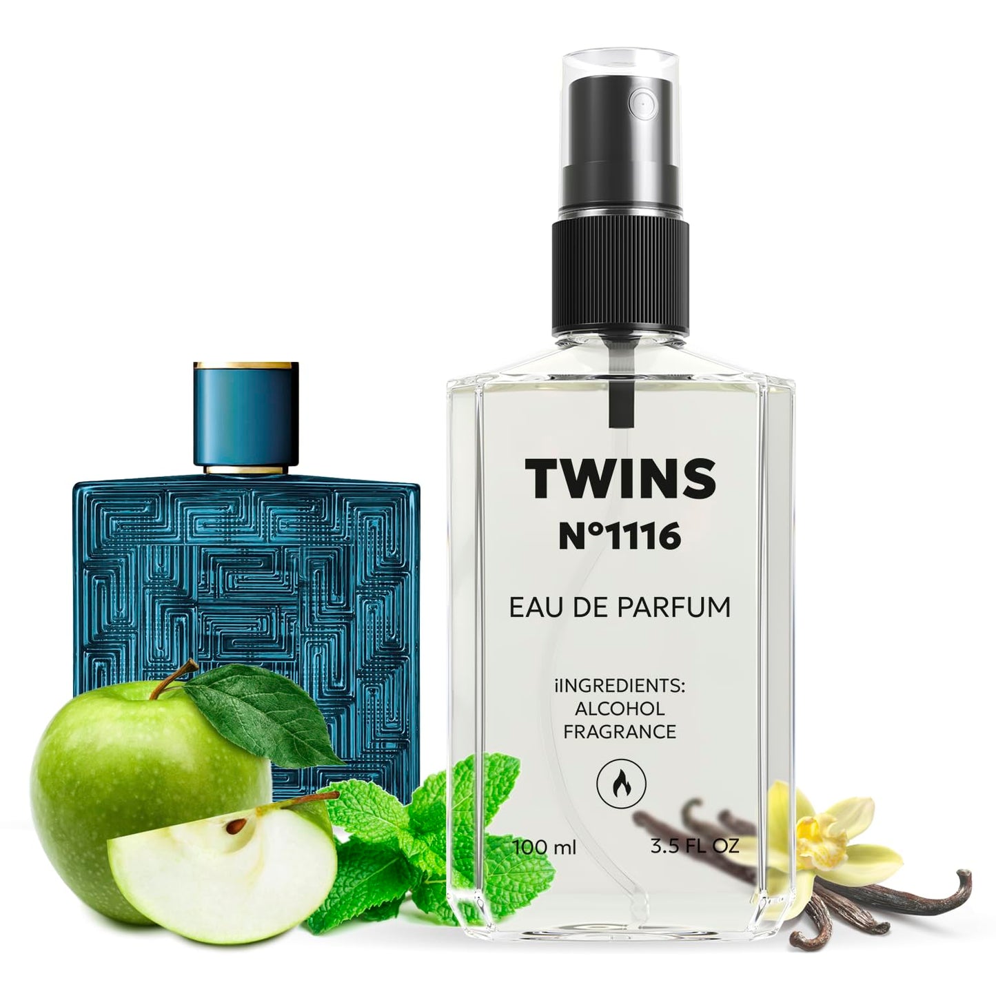 TWINS Impression of Eros Men | Perfume for Men Eau de Parfum | No.1116 | 3.4 Fl Oz / 100 ml
