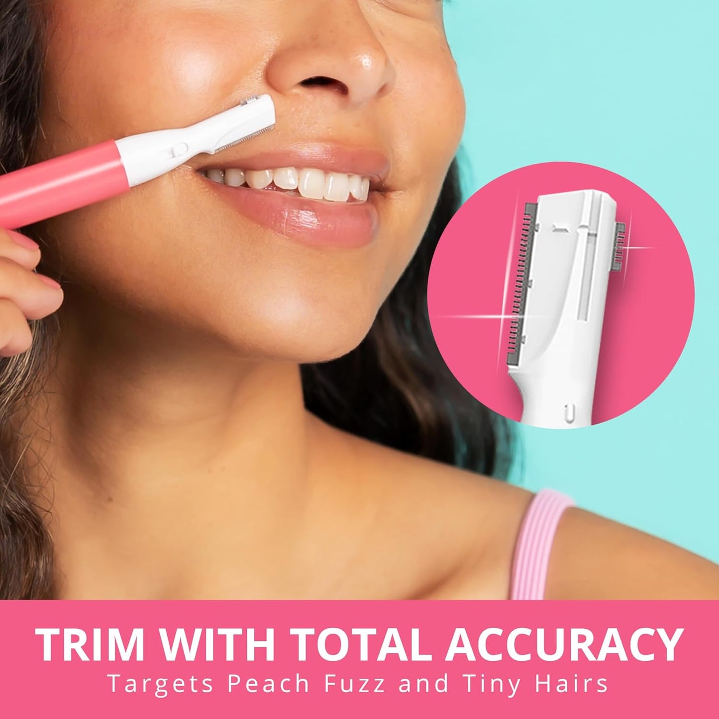 Facial Hair Trimmer for Women Facial Hair Removal, Womens Shaver for Upper Lip Chin Eyebrow, Compact Dual Blade Electric Razor for Ladies Face Hair Remover - Color Varies