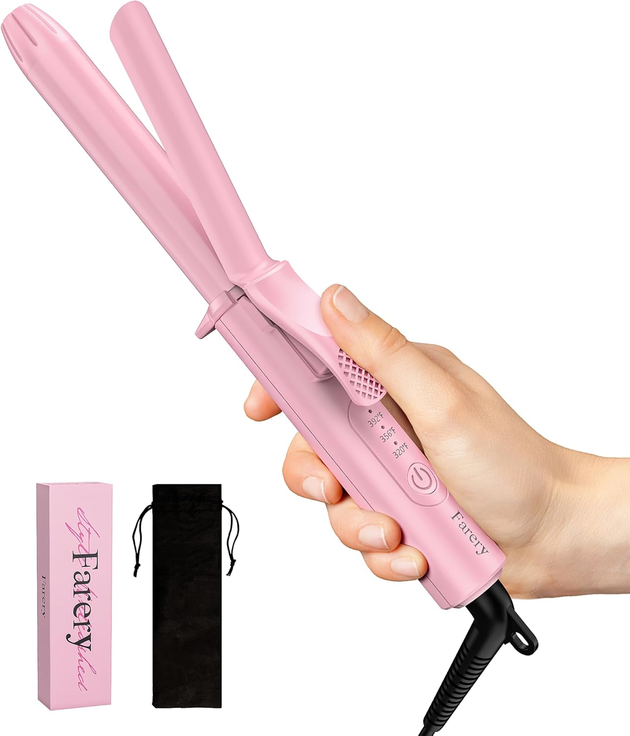 FARERY Travel Size Mini Curling Iron 3/4 Inch, Dual Voltage Travel Curling Iron for Short Hair with 3 Adjustable Temperature, Ceramic Mini Hair Curler Infused with Keratin&Argan Oil, with Storage Bag
