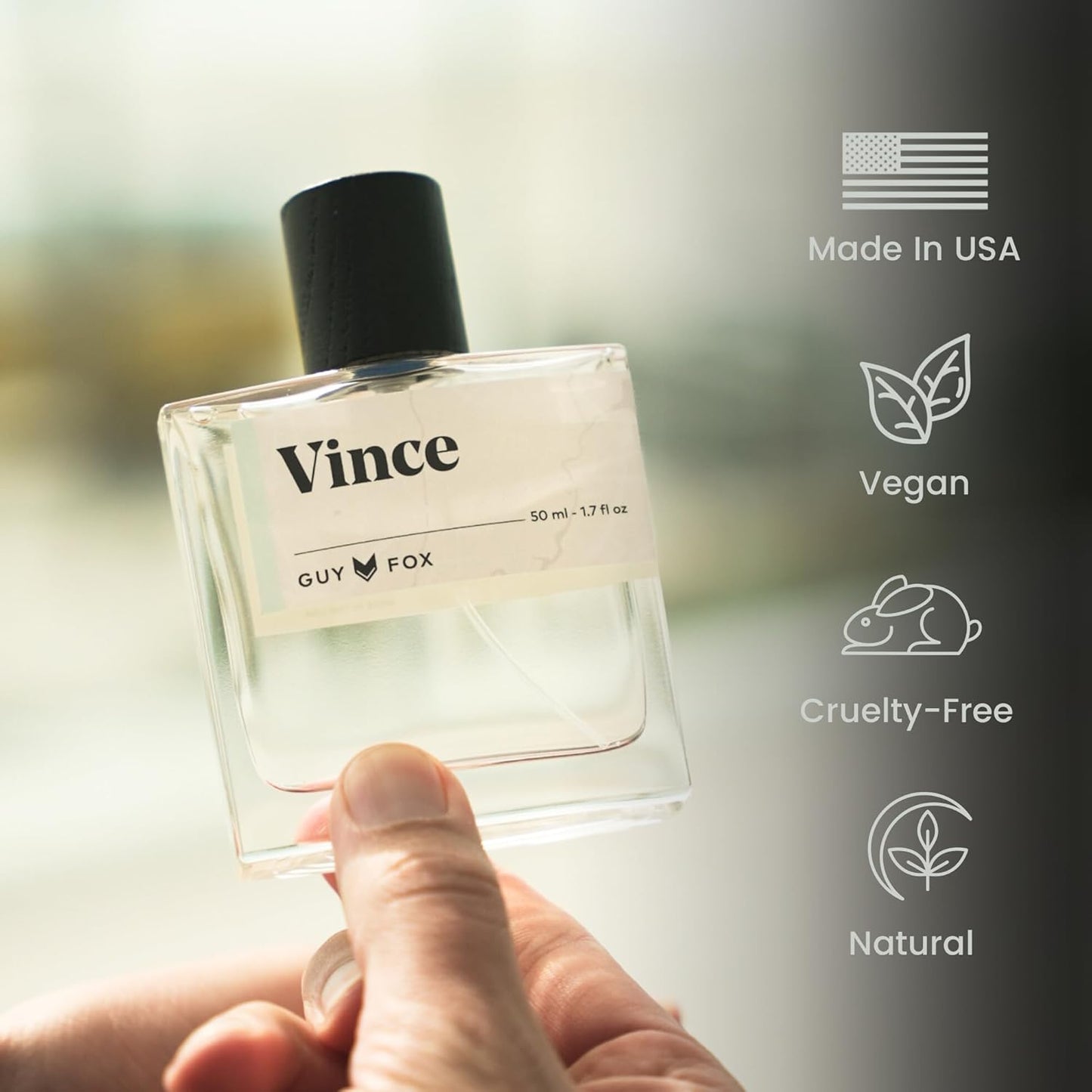 GUY FOX - Vince - Cologne For Men | Crushed Lime, Mint Gin, Sunset Musk | Fresh, Masculine Men's Cologne | Men's Fragrance | 1.7 Fl Oz