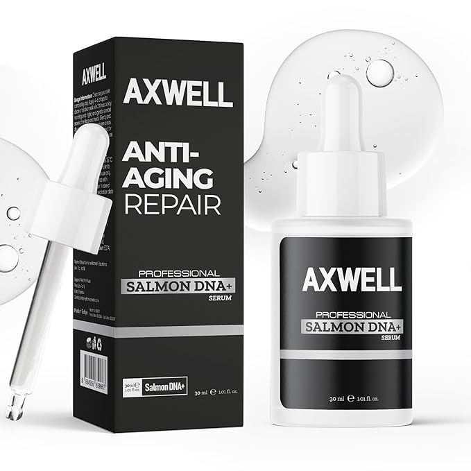 AXWELL Professional Anti Aging Serum for Face with Salmon DNA+, Skin Care Booster, Youthful Skin Repair Serum, Plumps Softens and Brighten Skin for Women & Men for All Skin Type (1.01 fl. oz, 30ml)