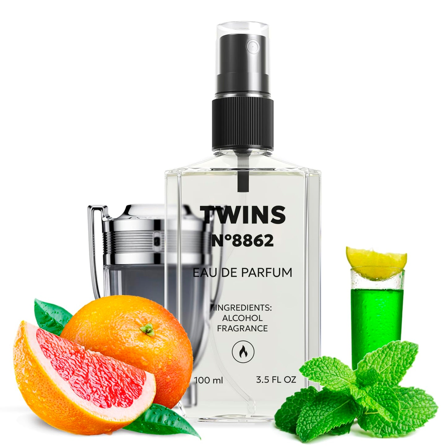 TWINS Impression of Invi Platinum | Perfume for Men Eau de Parfum | No.8862 | 3.4 Fl Oz / 100 ml