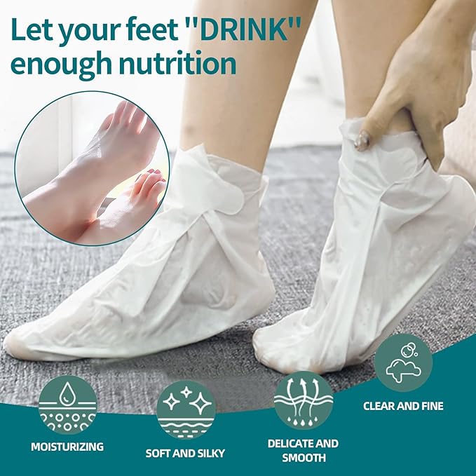 Moisturizing Foot Mask 5 Pack,Hydrating Foot Masks for Dry Cracked Feet,Moisturizing Socks Dry Skin Moisturizer for Soft and Smooth Touch Feet,Foot Care Spa Gifts for Women Men Mother's Day Gifts