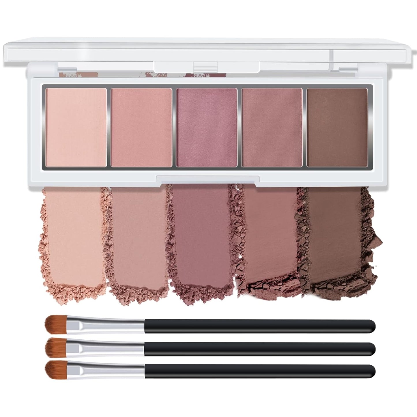 KYDA 5 Colors Matte Rose Brown Eyeshadow Palette, Neutral Nude Eyeshadow, All Matte Eyes Makeup Palette, High Pigment Pressed Powder Eye Makeup Gift for Women, Lasting Blendable Daily Eye Shadow, ROSY