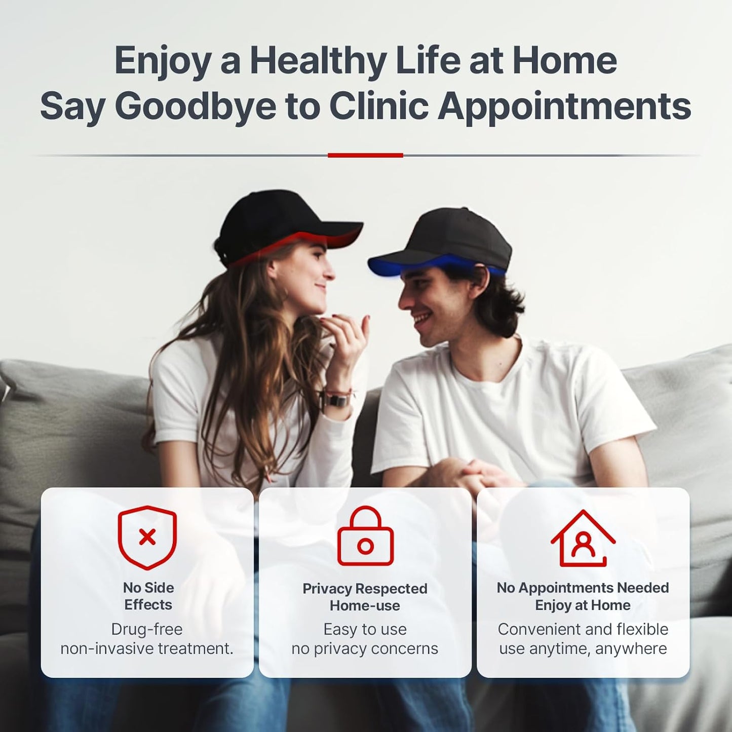 Laser Hair Growth Cap, Red Light Therapy for Hair Regrowth, Laser Therapy Cap for Hair Loss, Hair Loss Treatments Hat for Men & Women with Built-in Battery & Controller