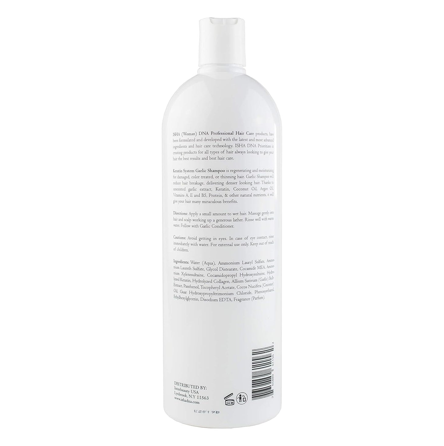Keratin System Shampoo - Infused with Garlic Extract for Damaged, Thinning Hair - Promotes Growth, Sulfate and Paraben Free