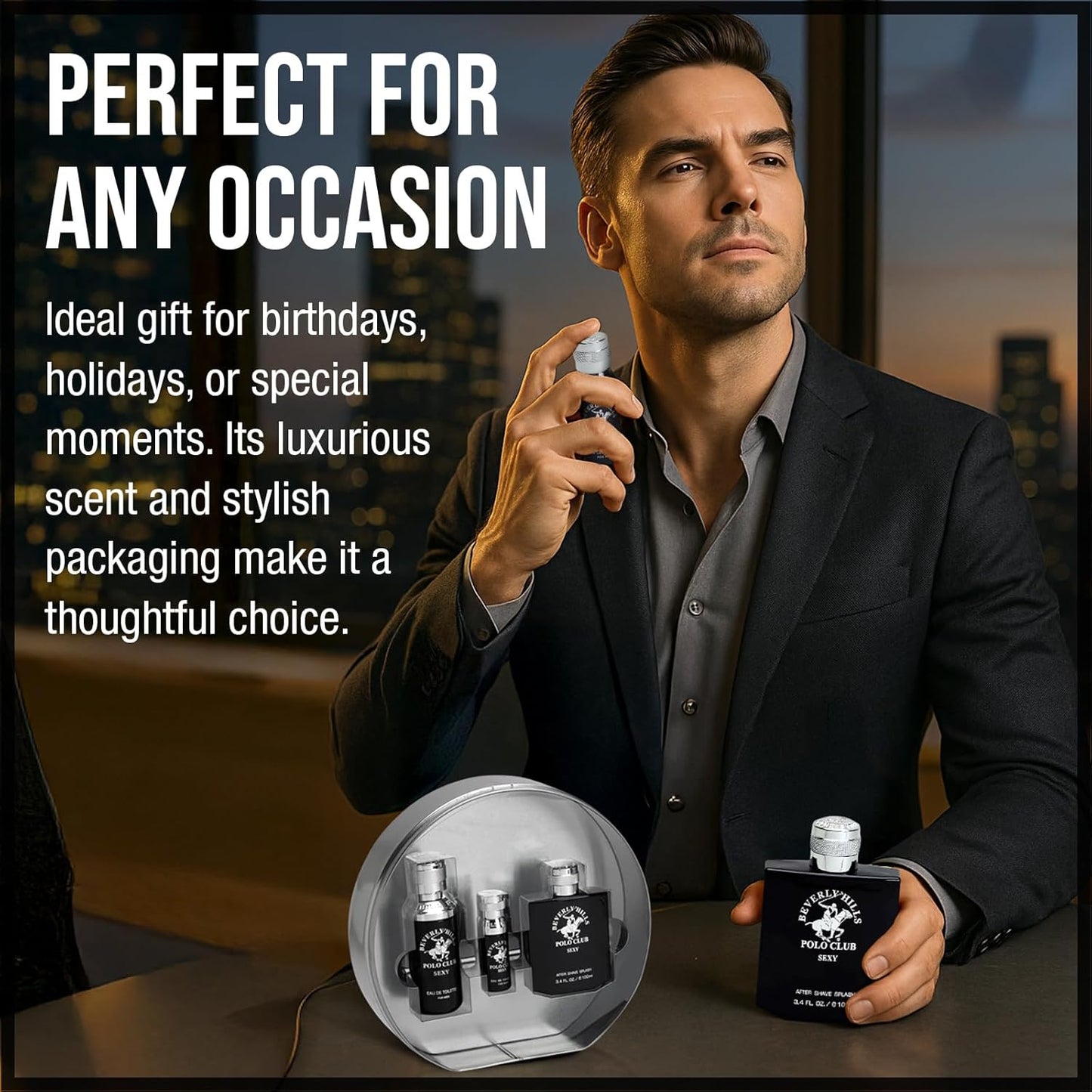 Beverly Hills Polo Club BHPC Men's 3 Piece Cologne Gift Set - Sexy Scent Eau de Toilette & After Shave - Premium Long-Lasting Fragrance for Him in Collectible Tin