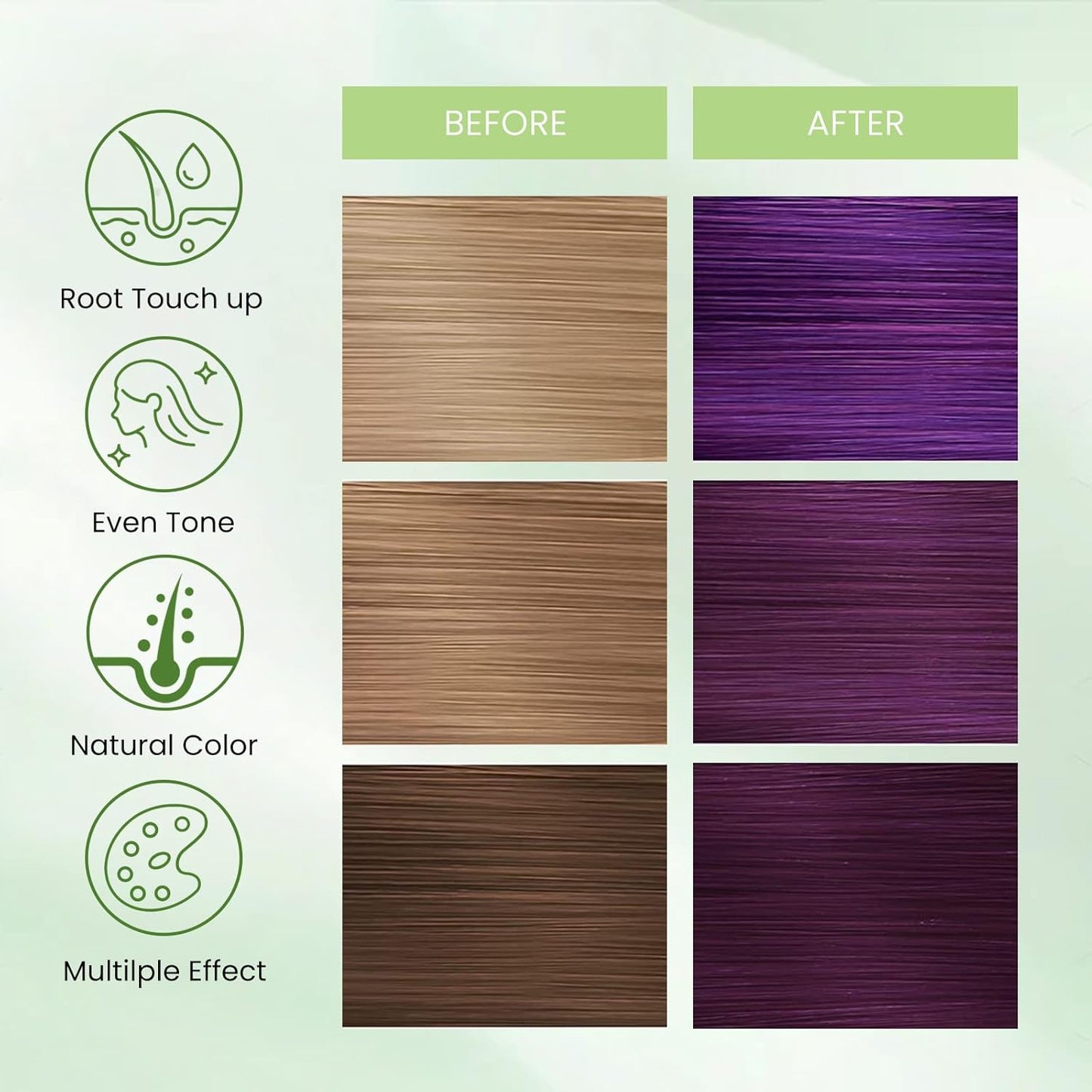 Hair Dye Shampoo 3-in-1, Instant Natural Hair Color Treated Shampoo for Women Men Champu Para Canas Mujer Purple, Lasting 3-4 Weeks & Easy to Use & All Hair Types & Root Touch Up, 500ml