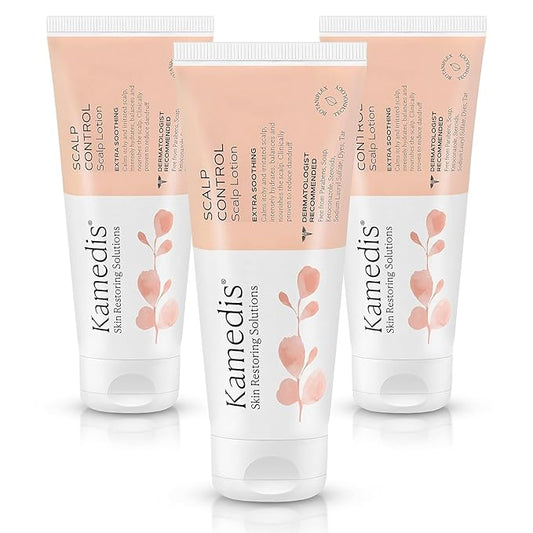 KAMEDIS Moisturizer Leave-On Botanical Scalp Lotion. For Dandruff, Dry, Itchy, Flaky and Sensitive Scalp Skin. Over-Night Head Mask, Parabens Free. 3.38 Fl Oz. (Scalp Lotion (3pk))