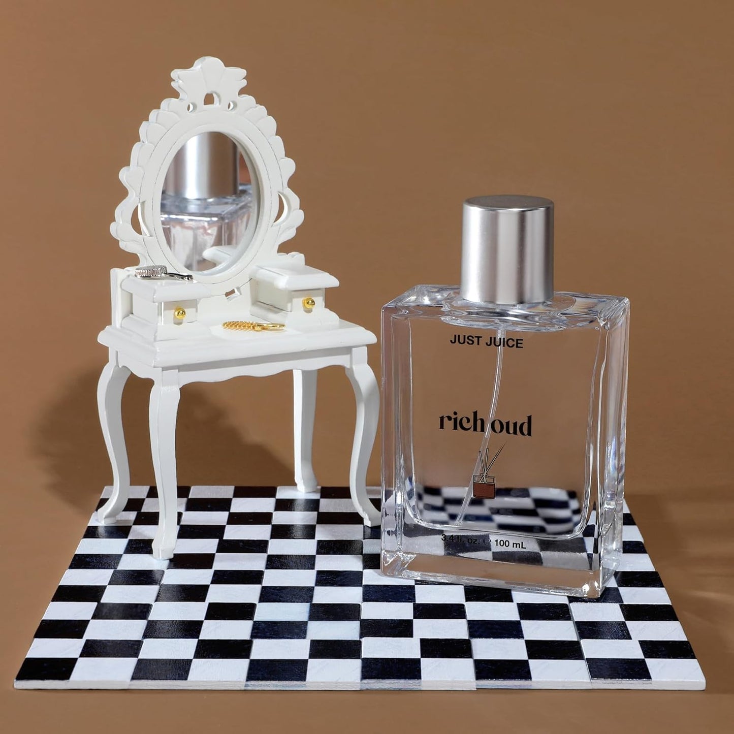 Just Juice Rich Oud - Oud Perfume for Women and Men - Bergamot, Saffron, Amber Perfume - Rich, Woody Mini Travel Size Fragrance - 0.3 oz