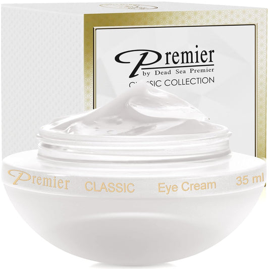 Premier Dead Sea Eye Cream, Age defying, Helps minimize wrinkles, Dark circles, sagging skin, Reduce bags, vitamin A & E, hyaluronic acid, anti-aging, Hypoallergenic, classic collection 1.2fl oz