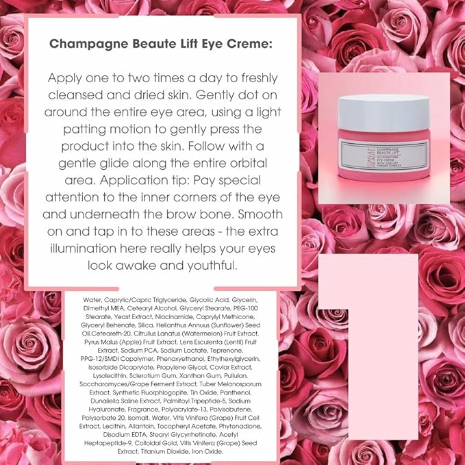 Consult Beaute - Champagne Beaute Lift - 3 Piece Firming Face, Neck & Eye Set - Lift, Firm and Rejuvenate Slack, Sagging Skin - Hydrating Moisture Cream and Serum - Niacinamide - Peptide Complex