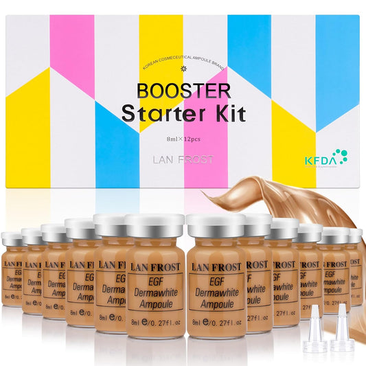 TRESSON BB Facial Glow Serum Starter Kit Hyaluronic Acid Essence Foundation Skin Care Kit 0.27oz 12 Vials, Combined With Niacinamide and Peptides To Skin Tone Anti-Aging Foundation Light Rose