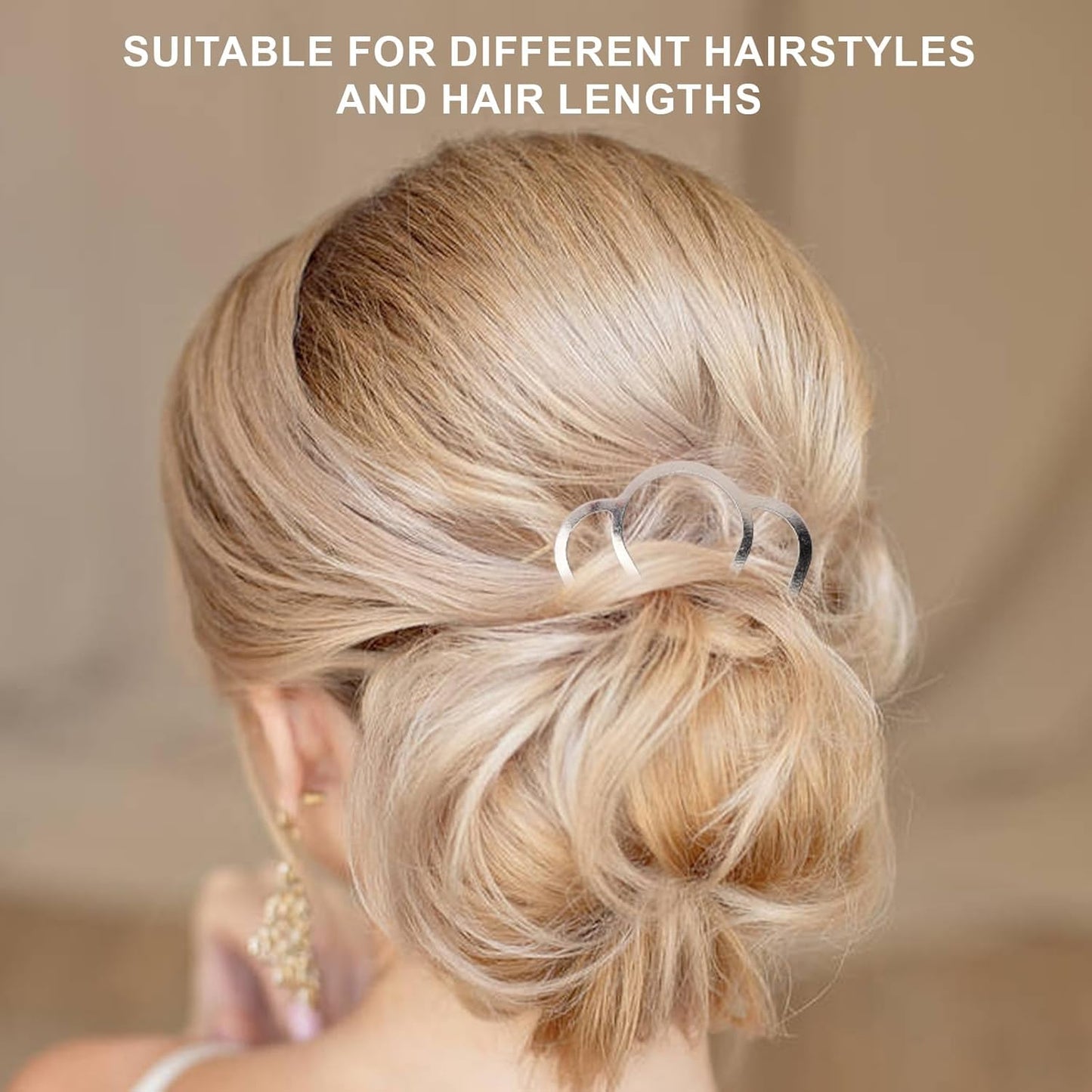 French Hair Pin, 8 PCS Hair Pins for Women Metal Hair Side Combs, French Pins Hair, U Shaped Hair Pins for Buns Updos, French Pins Hair Stick Pin Hair Combs for Styling Hairpin Hair Accessories