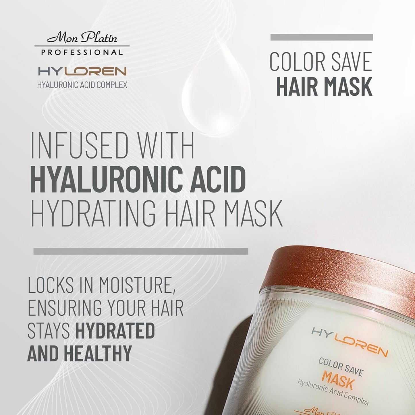 Mon Platin Professional HYLOREN Hair Mask for Colored Hair, Saloon Professional Hair Care Mask, 500ml, Sulfate Free
