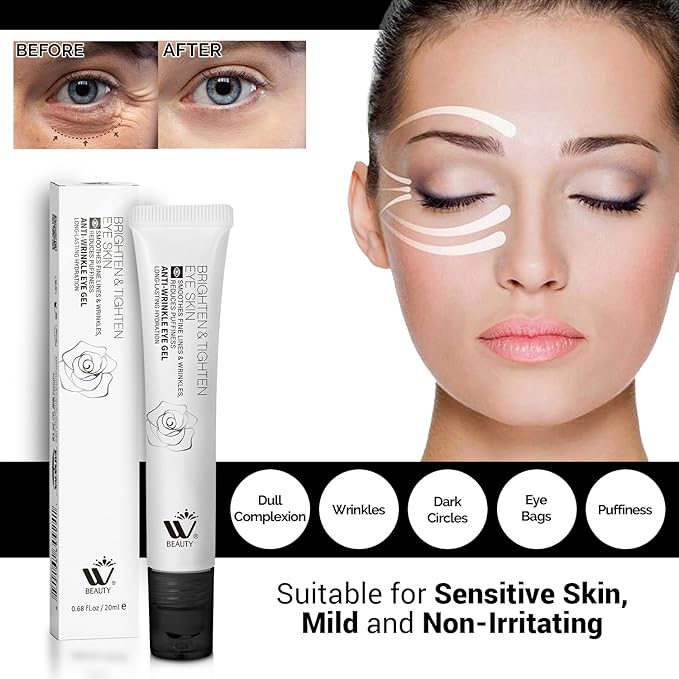 Eye Cream with Metal Roller | Anti-Aging Eye Treatment for Dark Circles, Puffiness & Wrinkles | Hyaluronic Acid, Retinol & Niacinamide | Hydrating & Cooling Under Eye Cream | 20ml