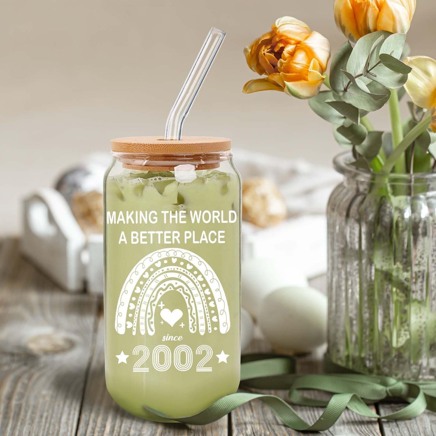 23rd Birthday Gifts for Women 23rd Birthday Decorations for Her 23 Year Old Birthday Cups Gift Ideas 2002 Birthday Present Gifts for 23 Year Old Woman Cute 16oz Can Glass