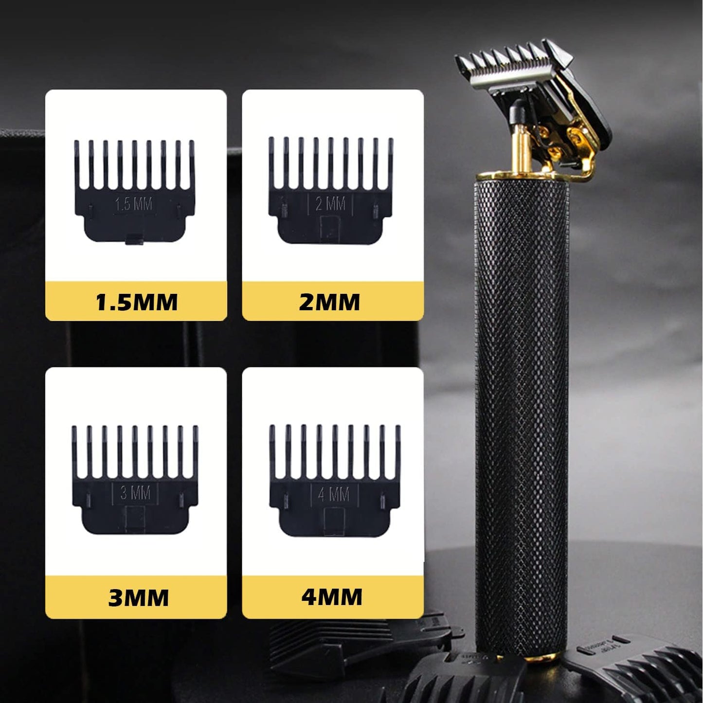 Hair Clippers for Men - Cordless Electric Hair Trimmer Beard Trimmer Shaver, Zero Gapped Edgers with Guide Combs, Black