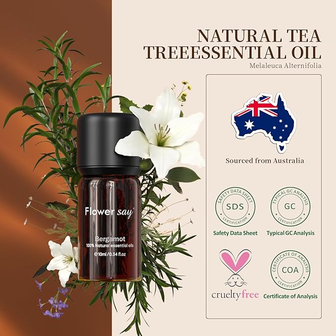 Bergamot Essential Oil 0.34Oz - 100% Pure Natural MAX Undiluted Premium Therapeutic Grade Essential Oils for Diffuser/Skin Care/Massage/Hair/Toenails