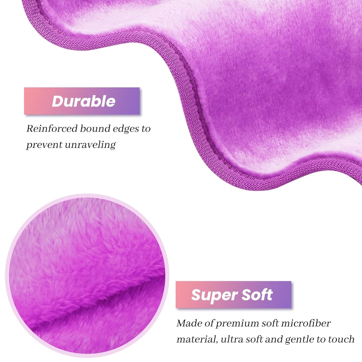 8 Pack Makeup Remover Cloth,13x7 Inch Reusable Makeup Remover Towels, Ultra Soft Microfiber Face Cloth Reusable Facial Washcloths, 4 Colors