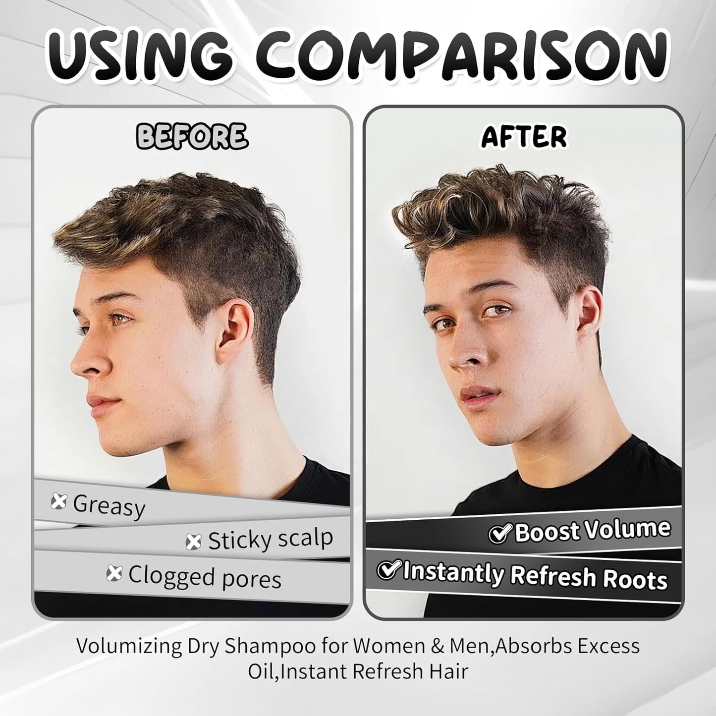 Dry Shampoo Spray,Volumizing Dry Shampoo for Women & Men,Absorbs Excess Oil,Instant Refresh Hair,Contains Rice Starch,Replenishes Hair Keratin,Nourishes Hair Roots,7.61 oz