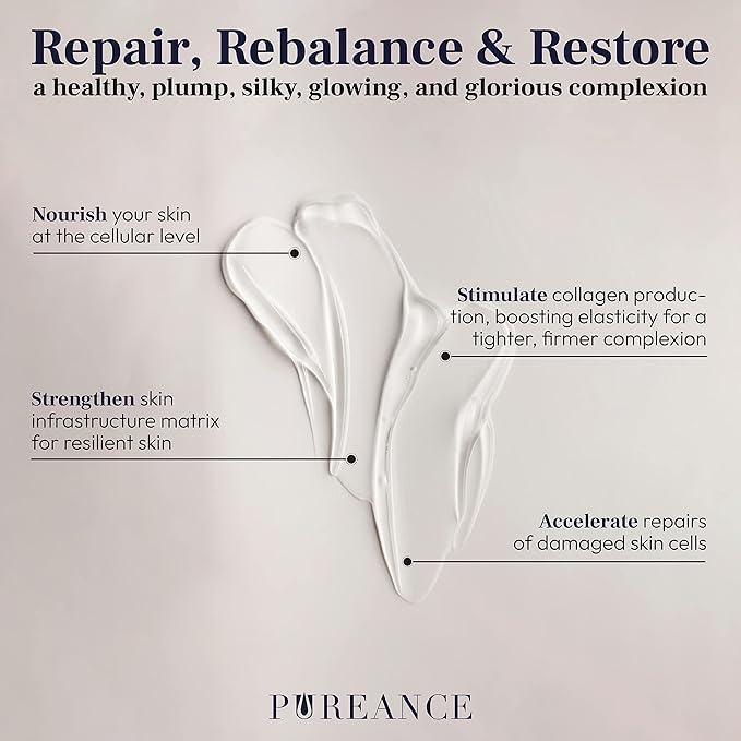 PUREANCE Organic Hydrating Serum for Face - Tremella Mushroom Stimulates Collagen and Cellular Growth, Hyaluronic Acid Serum Enhances Moisture and Nourishes Skin