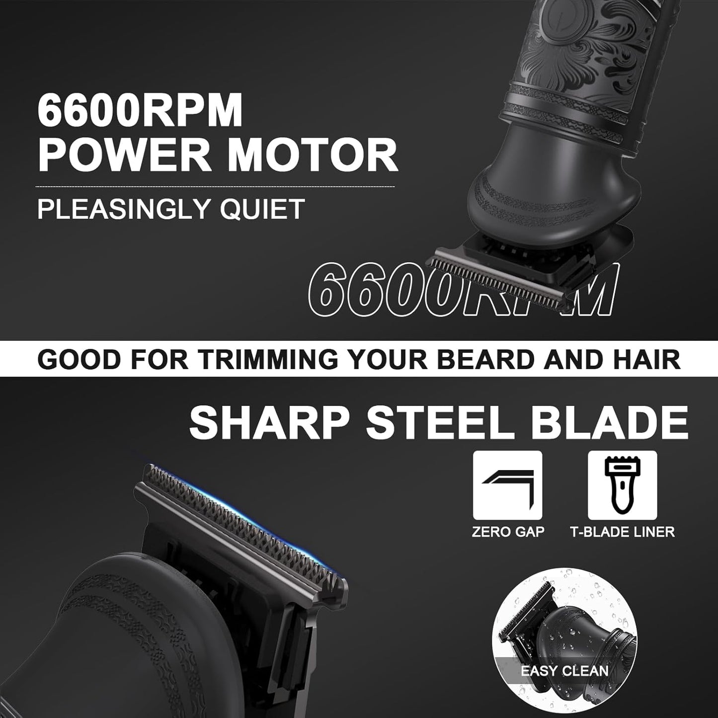 Professional 3-in-1 Beard Trimmer & Hair Clipper Kit for Men - Electric Shaver for Head, Face, Body, Nose & Ear Hair Grooming- Rechargeable Cordless, LCD Display - Perfect Men's Gift