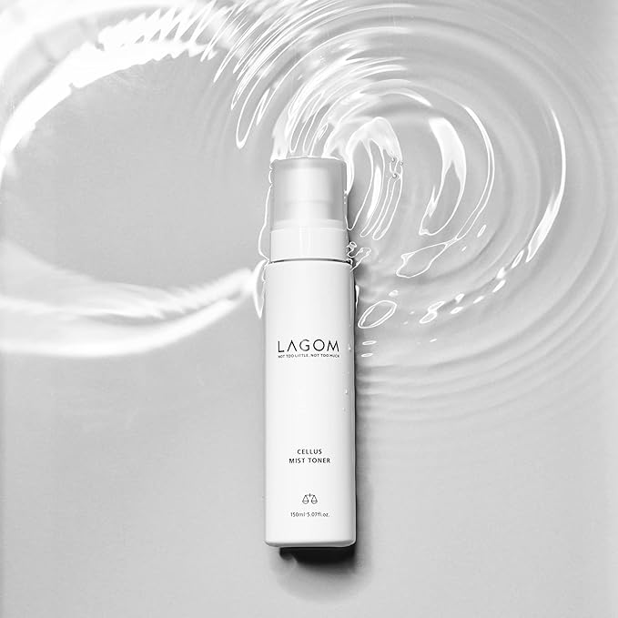 LAGOM Cellus Mist Toner Natural Moisturizing Spray with Green Tea Sugar Cane pH Balance 5.5 Subacid Alcohol-Free Zero-Irritation Fragrance-Free Herbal Facial Serum Sensitive Skin 4.05 Fl Oz