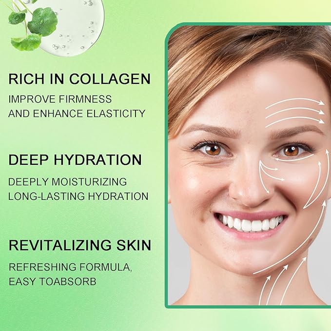 Deep Collagen Overnight Face Mask - Tea Tree CICA Hydrating Overnight Hydrogel Mask, Collagen Overnight Mask Anti Wrinkle Lifting, Collagen Face Mask Improve Elasticity, Firming (Green)