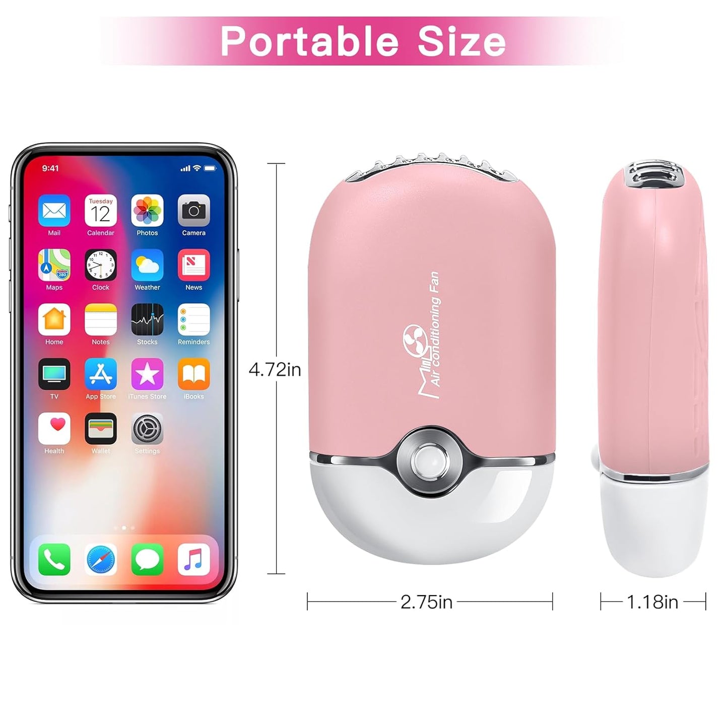 Lash Fan Mini Portable Eyelash Fan Handheld for Eyelash Extension Rechargeable USB C Air Cooling Blower with Built in Sponge Lash Extension Application(Pink)